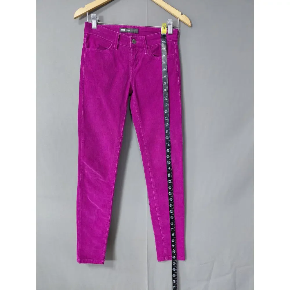 Levi's Pink Leggins Stretch Pants Women Slim Corduroy Size 25